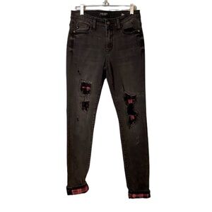 Judy Blue JB82191BK Skinny Fit Jeans Black Denim Buffalo Patch Size 3/26
